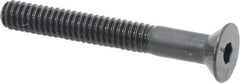 Made in USA - 1/4-20 UNC Hex Socket Drive, 82° Flat Screw - Alloy Steel, Black Oxide Finish, Partially Threaded, 2" OAL - USA Tool & Supply