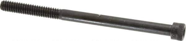 Made in USA - 1/4-20 UNC Hex Socket Drive, Socket Cap Screw - Grade 4037 Alloy Steel, Black Oxide Finish, Partially Threaded, 3-3/4" Length Under Head - USA Tool & Supply