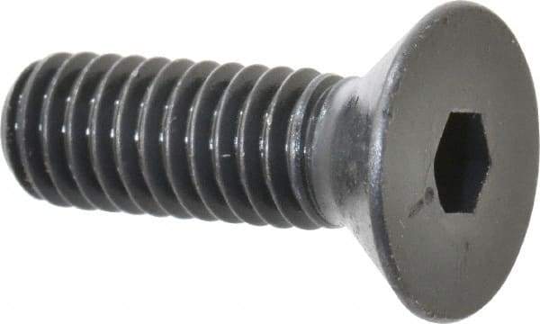Made in USA - 5/16-18 UNC Hex Socket Drive, 82° Flat Screw - Alloy Steel, Black Oxide Finish, Fully Threaded, 1" OAL - USA Tool & Supply
