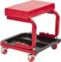 Value Collection - 260 Lb Capacity, 4 Wheel Creeper Seat with Tray - Steel, 14" High x 14 Wide - USA Tool & Supply