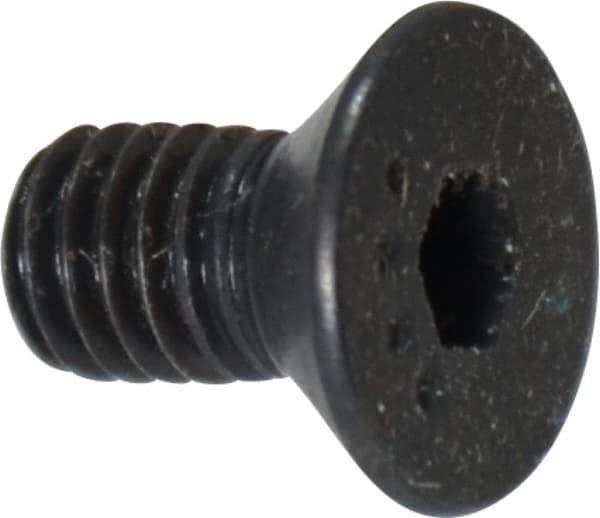 Made in USA - #10-32 UNF Hex Socket Drive, 82° Flat Screw - Alloy Steel, Black Oxide Finish, Fully Threaded, 3/8" OAL - USA Tool & Supply