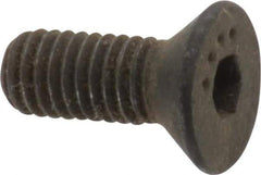 Made in USA - #10-32 UNF Hex Socket Drive, 82° Flat Screw - Alloy Steel, Black Oxide Finish, Fully Threaded, 1/2" OAL - USA Tool & Supply