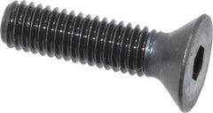 Made in USA - #10-32 UNF Hex Socket Drive, 82° Flat Screw - Alloy Steel, Black Oxide Finish, Fully Threaded, 3/4" OAL - USA Tool & Supply