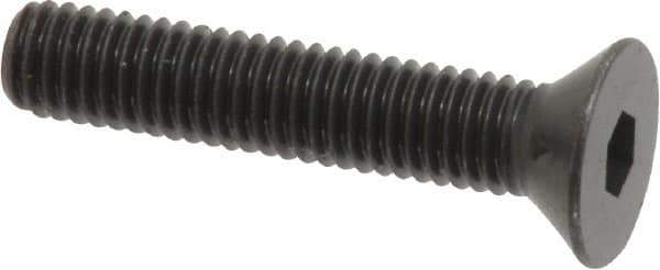 Made in USA - #10-32 UNF Hex Socket Drive, 82° Flat Screw - Alloy Steel, Black Oxide Finish, Fully Threaded, 1" OAL - USA Tool & Supply