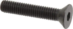 Made in USA - #10-32 UNF Hex Socket Drive, 82° Flat Screw - Alloy Steel, Black Oxide Finish, Fully Threaded, 1" OAL - USA Tool & Supply