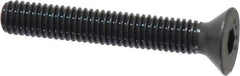 Made in USA - #10-32 UNF Hex Socket Drive, 82° Flat Screw - Alloy Steel, Black Oxide Finish, Fully Threaded, 1-1/4" OAL - USA Tool & Supply