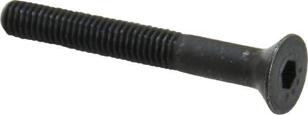Made in USA - #10-32 UNF Hex Socket Drive, 82° Flat Screw - Alloy Steel, Black Oxide Finish, Fully Threaded, 1-1/2" OAL - USA Tool & Supply