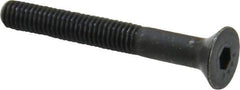 Made in USA - #10-32 UNF Hex Socket Drive, 82° Flat Screw - Alloy Steel, Black Oxide Finish, Fully Threaded, 1-1/2" OAL - USA Tool & Supply