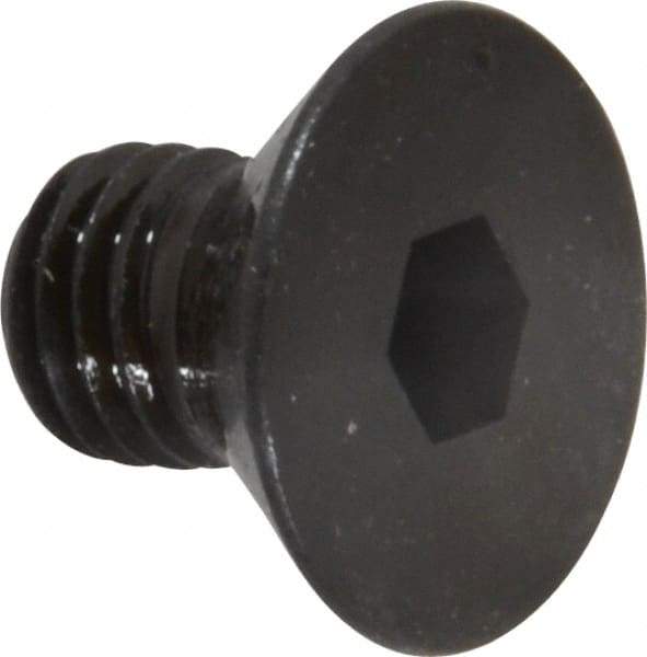Made in USA - 1/4-28 UNF Hex Socket Drive, 82° Flat Screw - Alloy Steel, Black Oxide Finish, Fully Threaded, 3/8" OAL - USA Tool & Supply