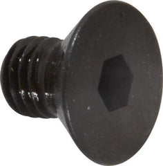 Made in USA - 1/4-28 UNF Hex Socket Drive, 82° Flat Screw - Alloy Steel, Black Oxide Finish, Fully Threaded, 3/8" OAL - USA Tool & Supply