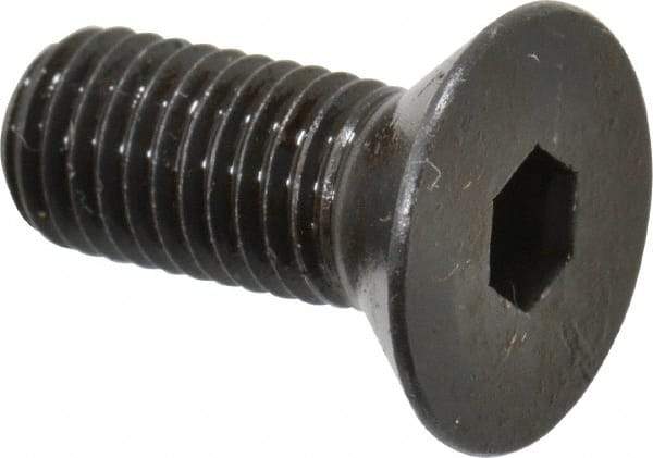Made in USA - 1/4-28 UNF Hex Socket Drive, 82° Flat Screw - Alloy Steel, Black Oxide Finish, Fully Threaded, 5/8" OAL - USA Tool & Supply