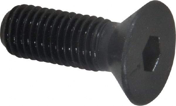 Made in USA - 1/4-28 UNF Hex Socket Drive, 82° Flat Screw - Alloy Steel, Black Oxide Finish, Fully Threaded, 3/4" OAL - USA Tool & Supply