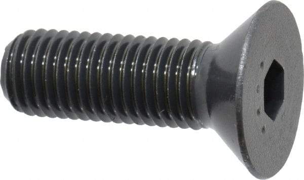 Made in USA - 5/16-24 UNF Hex Socket Drive, 82° Flat Screw - Alloy Steel, Black Oxide Finish, Fully Threaded, 1" OAL - USA Tool & Supply