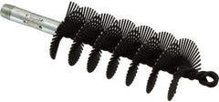 Schaefer Brush - 4-1/2" Scraper Length, 2" Diam, Flat Wire Single Spiral Flue Scraper - 7-3/4" Long, Tempered Steel Wire, 1/4" NPSM Male Connection - USA Tool & Supply