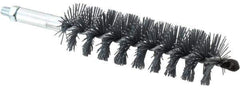 Schaefer Brush - 4" Brush Length, 1-1/4" Diam, Single Stem, Single Spiral Tube Brush - 6-1/4" Long, Silicone Carbide Impregnated Nylon, 1/4-28 Male Connection - USA Tool & Supply