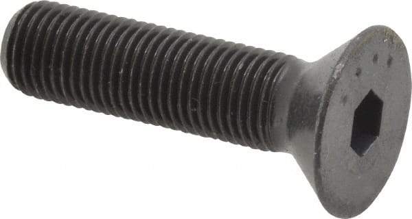Made in USA - 3/8-24 UNF Hex Socket Drive, 82° Flat Screw - Alloy Steel, Black Oxide Finish, Fully Threaded, 1-1/2" OAL - USA Tool & Supply