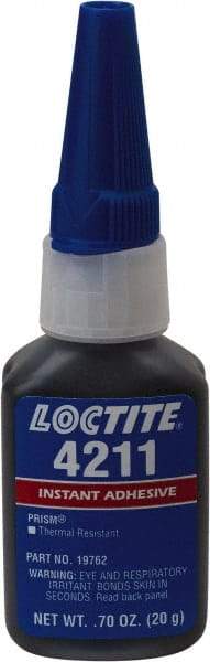 Loctite - 20 Gal Bottle Black Instant Adhesive - 24 hr Full Cure Time - USA Tool & Supply