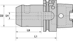 Kennametal - HSK100A Taper Shank 40mm Hole End Mill Holder/Adapter - 90mm Nose Diam, 120mm Projection, Through-Spindle Coolant - Exact Industrial Supply