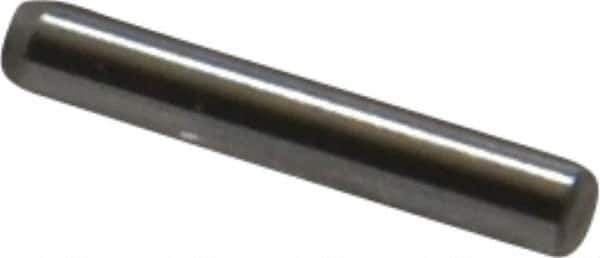 Made in USA - 1/16" Diam x 3/8" Pin Length Grade 8 Alloy Steel Standard Dowel Pin - Bright Finish, 1 Beveled & 1 Rounded End - USA Tool & Supply