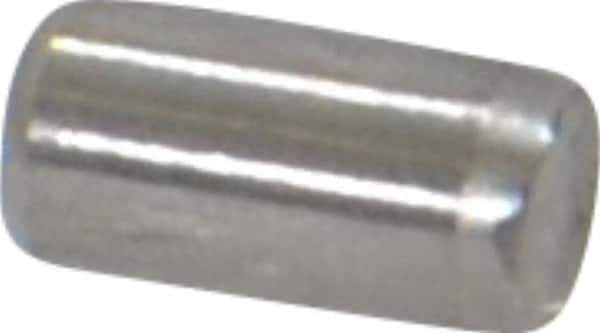 Made in USA - 3/32" Diam x 3/16" Pin Length Grade 8 Alloy Steel Standard Dowel Pin - Bright Finish, 1 Beveled & 1 Rounded End - USA Tool & Supply