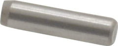 Made in USA - 3/32" Diam x 3/8" Pin Length Grade 8 Alloy Steel Standard Dowel Pin - Bright Finish, 1 Beveled & 1 Rounded End - USA Tool & Supply