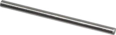 Made in USA - 1/8" Diam x 2" Pin Length Grade 8 Alloy Steel Standard Dowel Pin - Bright Finish, C 47-58 & C 60 (Surface) Hardness, 1,840 Lb (Single Shear), 3,680 Lb (Double Shear) Breaking Strength, 1 Beveled & 1 Rounded End - USA Tool & Supply