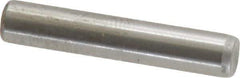 Made in USA - 3/16" Diam x 1" Pin Length Grade 8 Alloy Steel Standard Dowel Pin - Bright Finish, C 47-58 & C 60 (Surface) Hardness, 4,150 Lb (Single Shear), 8,300 Lb (Double Shear) Breaking Strength, 1 Beveled & 1 Rounded End - USA Tool & Supply