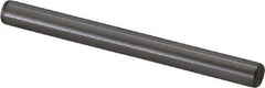 Made in USA - 3/16" Diam x 2" Pin Length Grade 8 Alloy Steel Standard Dowel Pin - Bright Finish, C 47-58 & C 60 (Surface) Hardness, 4,150 Lb (Single Shear), 8,300 Lb (Double Shear) Breaking Strength, 1 Beveled & 1 Rounded End - USA Tool & Supply