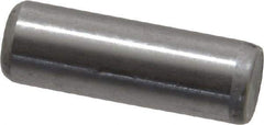 Made in USA - 1/4" Diam x 3/4" Pin Length Grade 8 Alloy Steel Standard Dowel Pin - Bright Finish, C 47-58 & C 60 (Surface) Hardness, 14,720 Lb (Double Shear), 7,360 Lb (Single Shear) Breaking Strength, 1 Beveled & 1 Rounded End - USA Tool & Supply