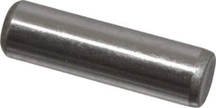 Made in USA - 1/4" Diam x 7/8" Pin Length Grade 8 Alloy Steel Standard Dowel Pin - Bright Finish, C 47-58 & C 60 (Surface) Hardness, 14,720 Lb (Double Shear), 7,360 Lb (Single Shear) Breaking Strength, 1 Beveled & 1 Rounded End - USA Tool & Supply