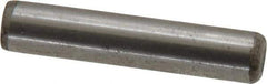 Made in USA - 1/4" Diam x 1-1/4" Pin Length Grade 8 Alloy Steel Standard Dowel Pin - Bright Finish, C 47-58 & C 60 (Surface) Hardness, 14,720 Lb (Double Shear), 7,360 Lb (Single Shear) Breaking Strength, 1 Beveled & 1 Rounded End - USA Tool & Supply