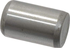 Made in USA - 3/8" Diam x 5/8" Pin Length Grade 8 Alloy Steel Standard Dowel Pin - Bright Finish, C 47-58 & C 60 (Surface) Hardness, 16,550 Lb (Single Shear), 33,100 Lb (Double Shear) Breaking Strength, 1 Beveled & 1 Rounded End - USA Tool & Supply