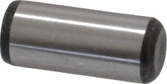 Made in USA - 3/8" Diam x 7/8" Pin Length Grade 8 Alloy Steel Standard Dowel Pin - Bright Finish, C 47-58 & C 60 (Surface) Hardness, 16,550 Lb (Single Shear), 33,100 Lb (Double Shear) Breaking Strength, 1 Beveled & 1 Rounded End - USA Tool & Supply