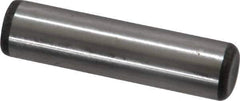 Made in USA - 3/8" Diam x 1-1/2" Pin Length Grade 8 Alloy Steel Standard Dowel Pin - Bright Finish, C 47-58 & C 60 (Surface) Hardness, 16,550 Lb (Single Shear), 33,100 Lb (Double Shear) Breaking Strength, 1 Beveled & 1 Rounded End - USA Tool & Supply