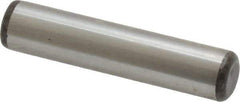 Made in USA - 3/8" Diam x 1-3/4" Pin Length Grade 8 Alloy Steel Standard Dowel Pin - Bright Finish, C 47-58 & C 60 (Surface) Hardness, 16,550 Lb (Single Shear), 33,100 Lb (Double Shear) Breaking Strength, 1 Beveled & 1 Rounded End - USA Tool & Supply