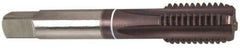 Guhring - M8x1.25 Metric Coarse 6HX 4 Flute TiAlN/TiN Finish Cobalt Straight Flute Machine Tap - Modified Bottoming, Right Hand Thread, 2.72" OAL, Oversize - Exact Industrial Supply