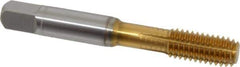Guhring - 3/8-16 UNC 2BX H8/H9 Thread Limit Modified Bottoming Thread Forming Tap - Cobalt, TiN Finish, 2.941" OAL, 0.63" Thread Length, Right Hand Thread, Series 3940 - USA Tool & Supply