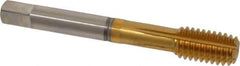 Guhring - 7/16-14 UNC 2BX H9/H10 Thread Limit Modified Bottoming Thread Forming Tap - Cobalt, TiN Finish, 3-5/32" OAL, 0.709" Thread Length, Right Hand Thread, Series 3940 - USA Tool & Supply