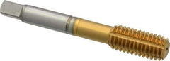 Guhring - 1/2-13 UNC 2BX H10/H11 Thread Limit Modified Bottoming Thread Forming Tap - Cobalt, TiN Finish, 3.381" OAL, 0.787" Thread Length, Right Hand Thread, Series 3940 - USA Tool & Supply