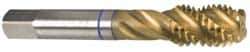 Guhring - 9/16-12 UNC 4 Flute 3B Modified Bottoming Spiral Flute Tap - Powdered Metal, TiN Finish, 3-19/32" OAL, Right Hand Flute, Right Hand Thread, Series 3998 - USA Tool & Supply