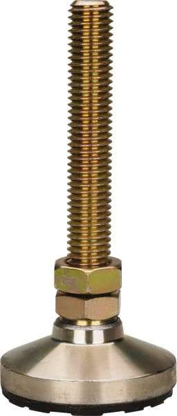 Gibraltar - 5/8-11 Bolt Thread, Studded Pivotal Stud Mount Leveling Pad & Mount - 6,000 Max Lb Capacity, 2-1/2" Base Diam - USA Tool & Supply