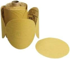 3M - 5" Diam, 800 Grit Aluminum Oxide Adhesive PSA Disc - Gold, C Weighted Backing, Flexible, 12,000 Max RPM - USA Tool & Supply