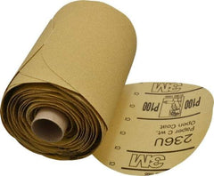 3M - 5" Diam, 220 Grit Aluminum Oxide Adhesive PSA Disc - Very Fine Grade, Yellow, C Weighted Backing, Flexible, Use with Random Orbital Sanders - USA Tool & Supply