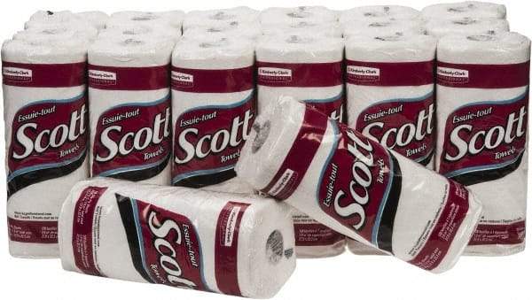 Scott - Perforated Roll of 1 Ply White Paper Towels - 11" Wide - USA Tool & Supply