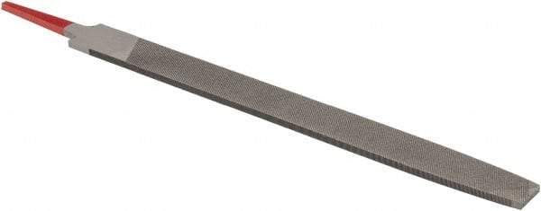 Simonds File - 10" Long, Second Cut, Flat American-Pattern File - Double Cut, Tang - USA Tool & Supply