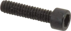 Made in USA - #2-56 UNC Hex Socket Drive, Socket Cap Screw - Alloy Steel, Black Oxide Finish, Fully Threaded, 3/8" Length Under Head - USA Tool & Supply