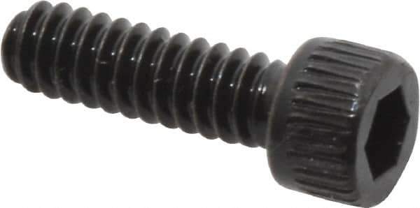 Made in USA - #4-40 UNC Hex Socket Drive, Socket Cap Screw - Alloy Steel, Black Oxide Finish, Fully Threaded, 3/8" Length Under Head - USA Tool & Supply