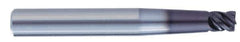 Kennametal - 1/4" Diam, 1/4" LOC, 4 Flute Solid Carbide 0.03" Corner Radius Roughing End Mill - AlTiN Finish, 4" OAL, 3/8" Shank Diam, Single End, Centercutting, 45° Helix - USA Tool & Supply