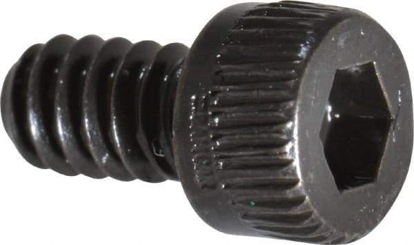 Made in USA - #6-32 UNC Hex Socket Drive, Socket Cap Screw - Alloy Steel, Black Oxide Finish, Fully Threaded, 1/4" Length Under Head - USA Tool & Supply