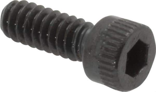 Made in USA - #6-32 UNC Hex Socket Drive, Socket Cap Screw - Alloy Steel, Black Oxide Finish, Fully Threaded, 3/8" Length Under Head - USA Tool & Supply